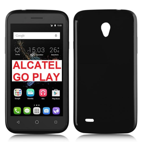 CUSTODIA GEL TPU SILICONE LUCIDA per ALCATEL ONE TOUCH GO PLAY, 7048X COLORE NERO