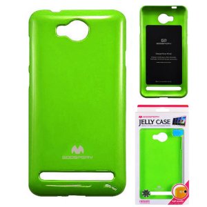 CUSTODIA per HUAWEI Y3 II, Y3 PRO, Y3 II PRO IN GEL TPU SILICONE COLORE VERDE LUCIDO CON GLITTER ALTA QUALITA' MERCURY BLISTER