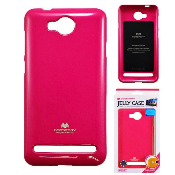 CUSTODIA per HUAWEI Y3 II, Y3 PRO, Y3 II PRO IN GEL TPU SILICONE COLORE FUCSIA LUCIDO CON GLITTER ALTA QUALITA' MERCURY BLISTER