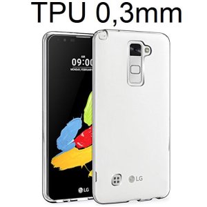 CUSTODIA GEL TPU SILICONE ULTRA SLIM TRASPARENTE 0,3mm per LG STYLUS 2, K520