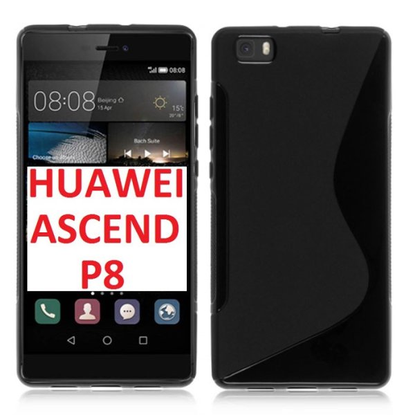 CUSTODIA GEL TPU SILICONE DOUBLE per HUAWEI ASCEND P8 COLORE NERO