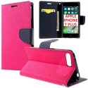 CUSTODIA FLIP ORIZZONTALE per APPLE IPHONE 7 PLUS, IPHONE 8 PLUS CON INTERNO IN TPU, STAND E TASCHE PORTA CARTE COLORE FUCSIA