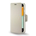 CUSTODIA FLIP ORIZZONTALE SIMILPELLE per VODAFONE SMART MINI 7, VF-300 CON STAND, PORTA CARTE E INTERNO IN TPU COLORE BIANCO