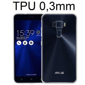 CUSTODIA GEL TPU SILICONE ULTRA SLIM 0,3mm TRASPARENTE per ASUS ZENFONE 3, ZE552KL, 5.5" POLLICI