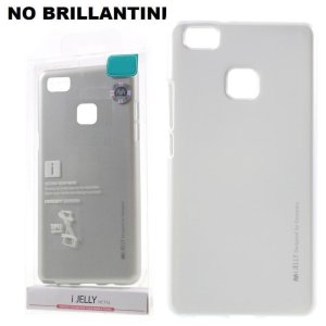 CUSTODIA per HUAWEI P9 LITE, G9 LITE IN GEL TPU SILICONE COLORE SILVER ALTA QUALITA' MERCURY I-JELLY BLISTER (NO BRILLANTINI)