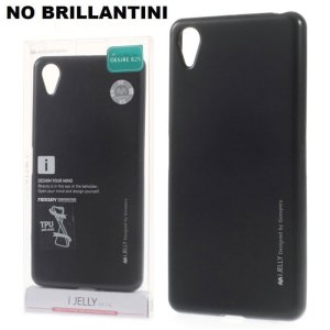 CUSTODIA GEL TPU SILICONE per HTC DESIRE 825 COLORE NERO ALTA QUALITA' MERCURY I-JELLY BLISTER (NO BRILLANTINI)