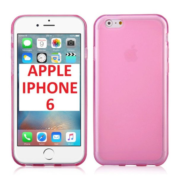 CUSTODIA GEL TPU SILICONE per APPLE IPHONE 6, IPHONE 6S 4.7" POLLICI COLORE ROSA TRASPARENTE