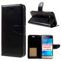 CUSTODIA FLIP ORIZZONTALE SIMILPELLE per SAMSUNG SM-J120 GALAXY J1 (2016) CON CHIUSURA MAGNETICA E INTERNO IN TPU NERO