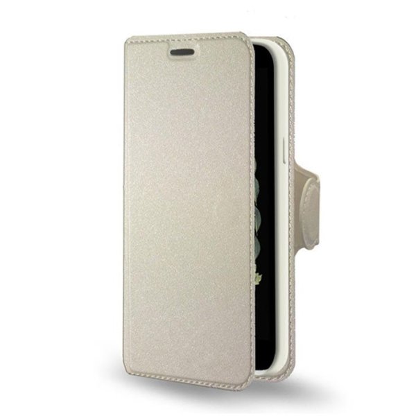 CUSTODIA per LG K5, X220 - FLIP ORIZZONTALE SIMILPELLE CON INTERNO IN TPU SILICONE, STAND E TASCHE PORTA CARTE COLORE BIANCO