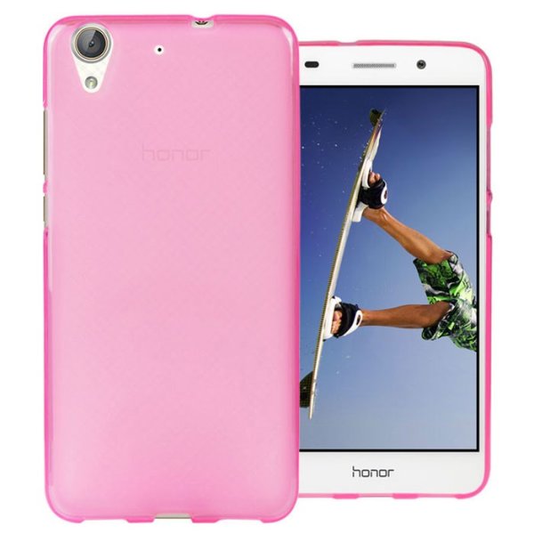 CUSTODIA GEL TPU SILICONE per HUAWEI Y6 II, HONOR 5A, HONOR HOLLY 3 COLORE ROSA TRASPARENTE