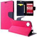 CUSTODIA FLIP ORIZZONTALE per WIKO SUNNY CON INTERNO IN TPU, STAND, TASCHE PORTA CARTE E CHIUSURA MAGNETICA COLORE FUCSIA