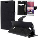 CUSTODIA FLIP ORIZZONTALE per ALCATEL ONE TOUCH POP 4 - 5" POLLICI CON INTERNO IN TPU, STAND E CHIUSURA MAGNETICA COLORE NERO