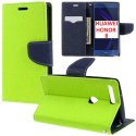 CUSTODIA FLIP ORIZZONTALE per HUAWEI HONOR 8 CON INTERNO IN TPU SILICONE, STAND, PORTA CARTE E CHIUSURA MAGNETICA COLORE VERDE