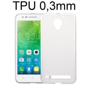 CUSTODIA per LENOVO VIBE C2 (k10a40), VIBE C2 POWER IN GEL TPU SILICONE ULTRA SLIM 0,3mm TRASPARENTE