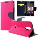 CUSTODIA FLIP ORIZZONTALE per WIKO U FEEL LITE 4G CON INTERNO IN TPU, STAND, TASCHE PORTA CARTE E CHIUSURA MAGNETICA FUCSIA