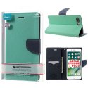 CUSTODIA FLIP ORIZZONTALE per APPLE IPHONE 7 PLUS, IPHONE 8 PLUS CON STAND ED INTERNO IN TPU SILICONE VERDE ACQUA FANCY MERCURY