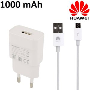 CARICATORE DA RETE 1000mAh ORIGINALE HUAWEI CON 1 PORTA USB + CAVO MICRO USB LUNGHEZZA 1 MT BIANCO HW-050100E01 BULK