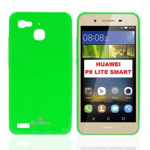 CUSTODIA GEL TPU SILICONE LUCIDA per HUAWEI P8 LITE SMART, GR3, ENJOY 5S COLORE VERDE HALSSEN