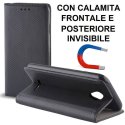 CUSTODIA FLIP ORIZZONTALE per ZTE BLADE A310 con CHIUSURA MAGNETICA INVISIBILE, STAND ED INTERNO IN TPU SILICONE COLORE NERO