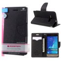 CUSTODIA FLIP ORIZZONTALE per SAMSUNG SM-J120 GALAXY J1 (2016) CON STAND E INTERNO IN TPU COLORE NERO FANCY DIARY MERCURY