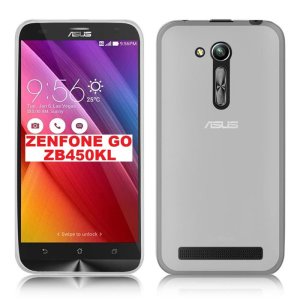 CUSTODIA GEL TPU SILICONE per ASUS ZENFONE GO ZB450KL, ZENFONE GO ZB452KG - 4.5" POLLICI COLORE BIANCO TRASPARENTE