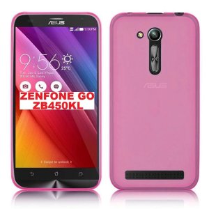 CUSTODIA GEL TPU SILICONE per ASUS ZENFONE GO ZB450KL, ZENFONE GO ZB452KG - 4.5" POLLICI COLORE ROSA TRASPARENTE