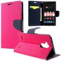 CUSTODIA FLIP ORIZZONTALE per ZTE BLADE V7 LITE CON INTERNO IN TPU, STAND, TASCHE PORTA CARTE E CHIUSURA MAGNETICA COLORE FUCSIA