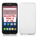 CUSTODIA per ALCATEL PIXI 4 - 3G - 6" POLLICI (OT-8050D), A2 XL IN GEL TPU SILICONE TRASPARENTE