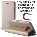 CUSTODIA FLIP ORIZZONTALE per SAMSUNG SM-G935 GALAXY S7 EDGE con CHIUSURA MAGNETICA INVISIBILE ED INTERNO IN TPU ORO