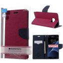 CUSTODIA FLIP ORIZZONTALE per SAMSUNG SM-G930 GALAXY S7 CON STAND E INTERNO IN TPU SILICONE COLORE FUCSIA FANCY MERCURY