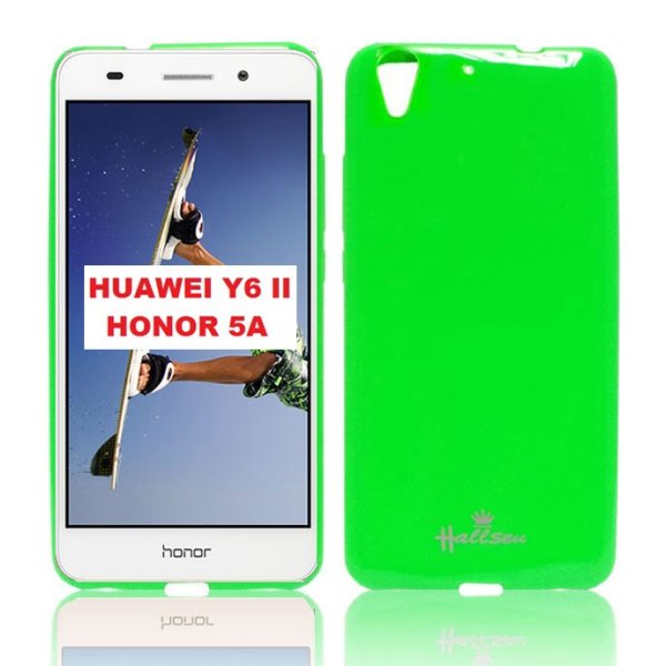 CUSTODIA GEL TPU SILICONE LUCIDA per HUAWEI Y6 II, HONOR 5A, HONOR HOLLY 3 COLORE VERDE HALSSEN