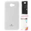 CUSTODIA GEL TPU SILICONE per HUAWEI Y5 II, Y6 II COMPACT COLORE BIANCO LUCIDO CON GLITTER ALTA QUALITA' MERCURY BLISTER