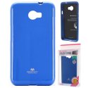 CUSTODIA GEL TPU SILICONE per HUAWEI Y5 II, Y6 II COMPACT COLORE BLU LUCIDO CON GLITTER ALTA QUALITA' MERCURY BLISTER