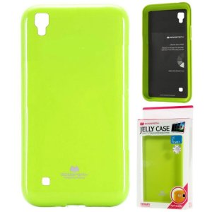 CUSTODIA GEL TPU SILICONE per LG X POWER, K220 COLORE VERDE LUCIDO CON GLITTER ALTA QUALITA' MERCURY BLISTER