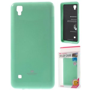 CUSTODIA GEL TPU SILICONE per LG X POWER, K220 COLORE VERDE ACQUA LUCIDO CON GLITTER ALTA QUALITA' MERCURY BLISTER