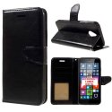 CUSTODIA FLIP ORIZZONTALE SIMILPELLE per MICROSOFT LUMIA 640 XL CON CHIUSURA MAGNETICA E INTERNO IN TPU COLORE NERO