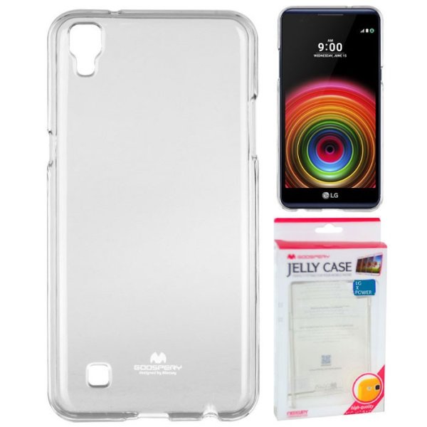 CUSTODIA GEL TPU SILICONE TRASPARENTE per LG X POWER, K220 ALTA QUALITA' MERCURY BLISTER