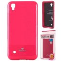 CUSTODIA GEL TPU SILICONE per LG X POWER, K220 COLORE FUCSIA LUCIDO CON GLITTER ALTA QUALITA' MERCURY BLISTER