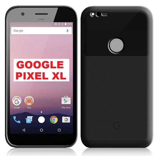 CUSTODIA GEL TPU SILICONE per GOOGLE PIXEL XL - 5.5" POLLICI COLORE NERO TRASPARENTE