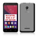 CUSTODIA GEL TPU SILICONE per ALCATEL OT-5010D PIXI 4 5.0 3G - 5" POLLICI COLORE BIANCO TRASPARENTE