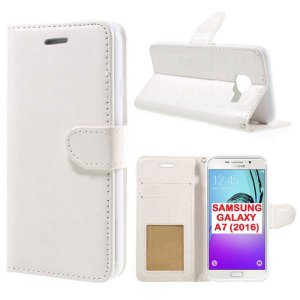 CUSTODIA FLIP ORIZZONTALE SIMILPELLE per SAMSUNG SM-A710 GALAXY A7 (2016) CON CHIUSURA MAGNETICA E INTERNO IN TPU BIANCO