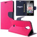 CUSTODIA FLIP ORIZZONTALE per WIKO TOMMY CON INTERNO IN TPU, STAND, TASCHE PORTA CARTE E CHIUSURA MAGNETICA COLORE FUCSIA