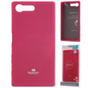 CUSTODIA GEL TPU SILICONE per SONY XPERIA X COMPACT COLORE FUCSIA LUCIDO CON GLITTER ALTA QUALITA' MERCURY BLISTER