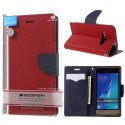 CUSTODIA FLIP ORIZZONTALE per SAMSUNG SM-J120 GALAXY J1 (2016) CON STAND E INTERNO IN TPU COLORE ROSSO FANCY DIARY MERCURY