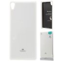 CUSTODIA GEL TPU SILICONE per SONY XPERIA XA, XPERIA XA DUAL COLORE BIANCO LUCIDO CON GLITTER ALTA QUALITA' MERCURY BLISTER