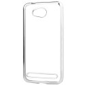 CUSTODIA per HUAWEI Y3 II, Y3 PRO, Y3 II PRO IN GEL TPU SILICONE TRASPARENTE CON CORNICE COLORE SILVER