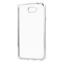 CUSTODIA GEL TPU SILICONE per HUAWEI Y5 II, Y6 II COMPACT TRASPARENTE CON CORNICE COLORE SILVER