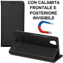 CUSTODIA FLIP ORIZZONTALE per ZTE BLADE A452 con CHIUSURA MAGNETICA INVISIBILE, STAND ED INTERNO IN TPU SILICONE COLORE NERO