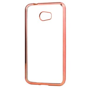 CUSTODIA GEL TPU SILICONE per HUAWEI Y5 II, Y6 II COMPACT TRASPARENTE CON CORNICE COLORE ROSA ORO