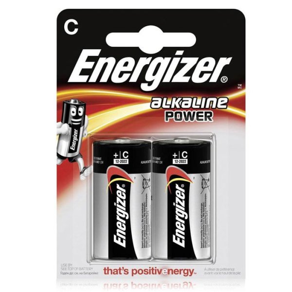 BATTERIA 1/2 TORCIA C 1,5V ALKALINE POWER LR14 CONFEZIONE 2 PEZZI ENERGIZER